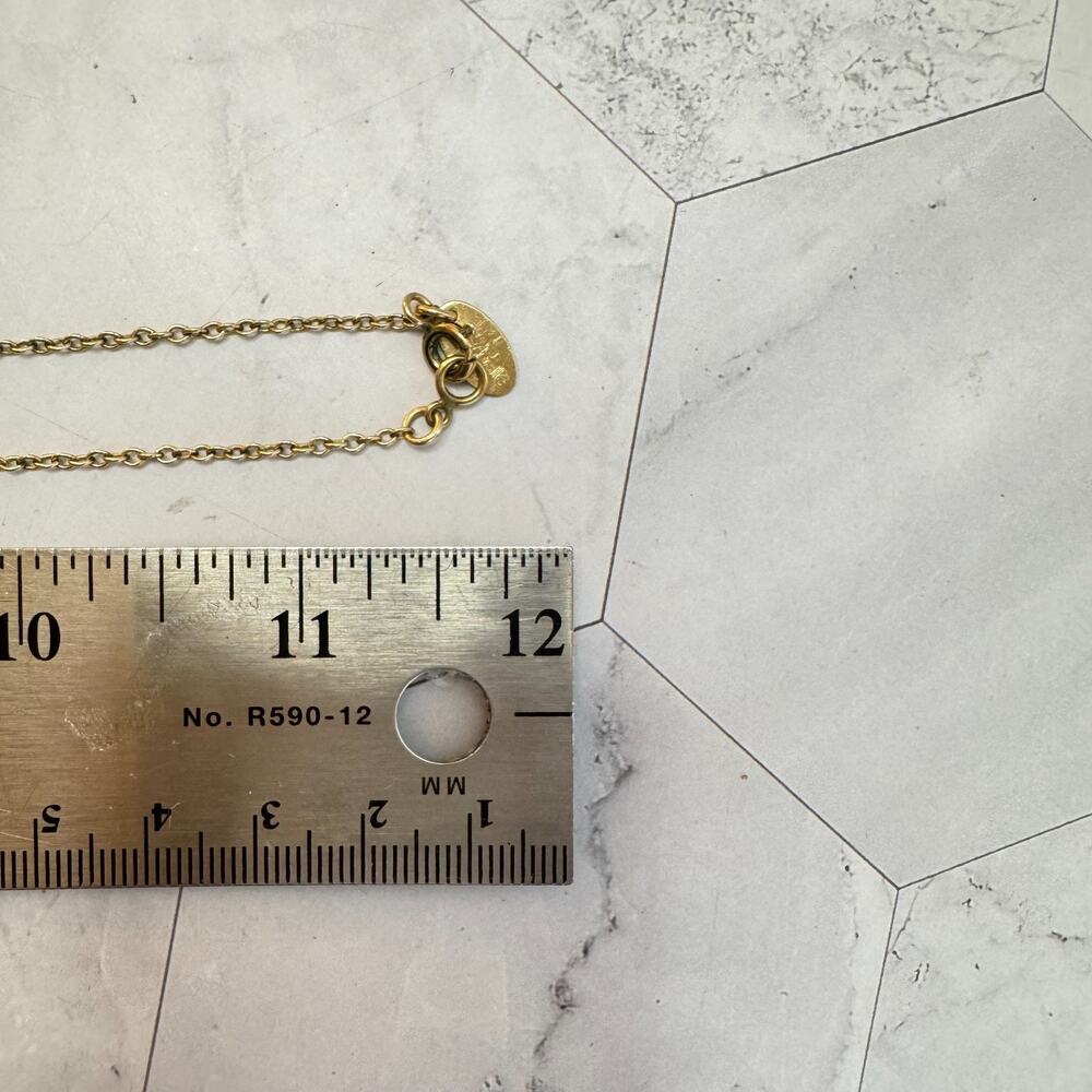Nashelle Gold Filled Luck Necklace Wish Bone Gem Pendant Chain 24" Dainty EUC - Picture 7 of 8